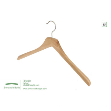 Natural Clothes Hanger for Wholesale with Notches Top Hanger Wood